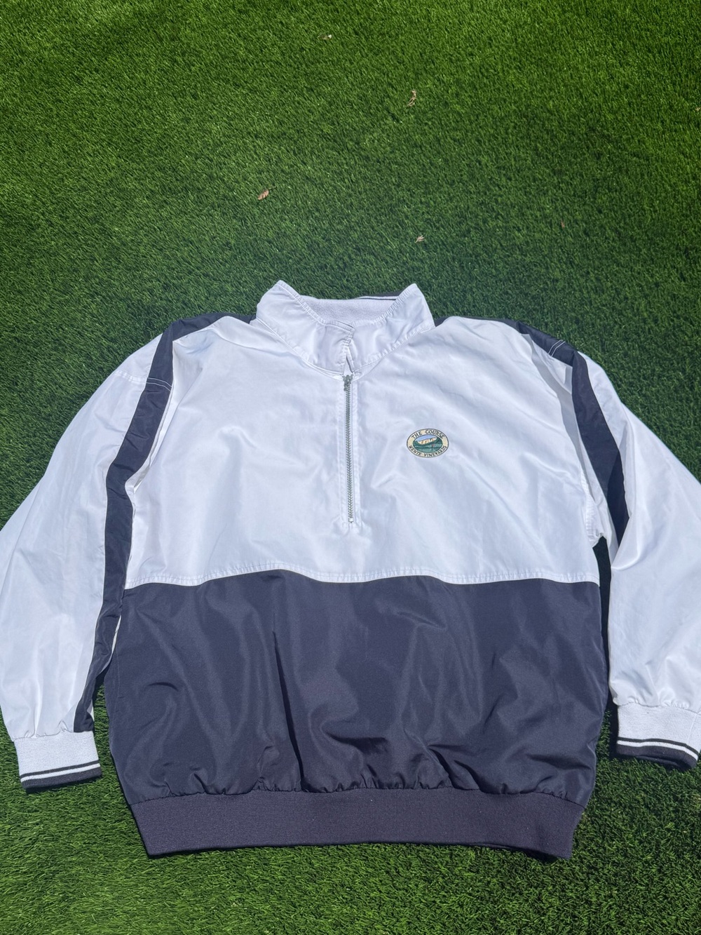 Cutter & Buck Wente Vineyards White and Navy Zip Pullover